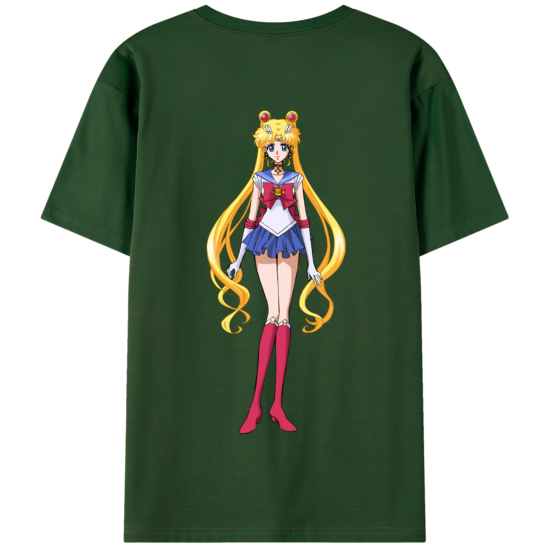 （画像用） 美少女戦士セーラームーン 月野 うさぎ つきの うさぎ Sailor Moon Tsukino Usagi 綿100％半袖Tシャツ（背面プリント）